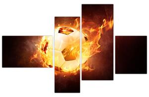 Obraz horiaceho futbalovej lopty (Obraz 110x70cm)