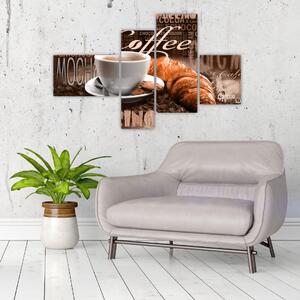 Káva s croissantom - obraz (Obraz 110x70cm)