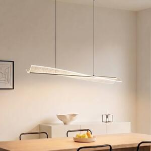 Lucande LED závesné svietidlo Vellia, čierne, dĺžka 112 cm,, Čierna, Obývacia izba / jedáleň, kov, Moderný