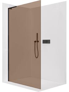 CERANO - Sprchová zástena Walk-in Onyx L-ľavá vzpera - 8 mm - čierna matná, bronzové sklo - 50x200 cm