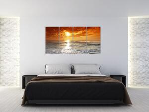 Obraz piesočného pobrežia pri západe slnka (Obraz 160x80cm)