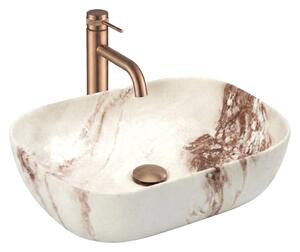 Rea Belinda, umývadlo na dosku 465x330x135 mm, imitácia kameňa-Marrone Matt, REA-U3600