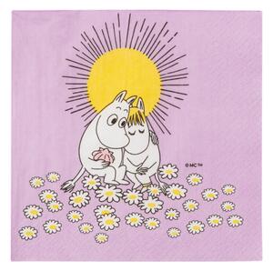 Arabia Servítky Moomin Sweetheart 33x33cm, 20ks / fialové