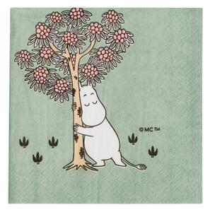 Arabia Servítky Moomin Loving Care 33x33cm, 20ks / zelené