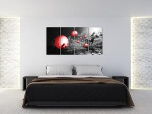 Abstraktný obraz - červené gule (Obraz 160x80cm)