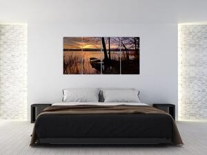 Obraz lodičky na jazere (Obraz 160x80cm)