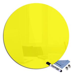 Magnetická sklenená tabuľa pr.40cm - žlutá