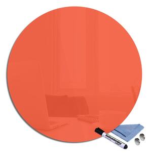Magnetická sklenená tabuľa pr.30cm - oranžová