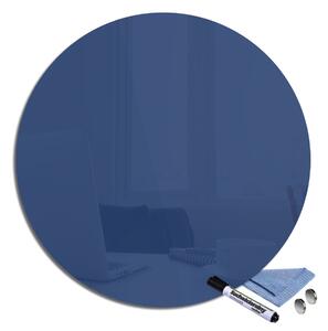 Magnetická sklenená tabuľa pr.80cm - tmavě modrá