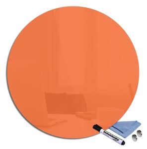 Magnetická sklenená tabuľa pr.50cm - oranžová