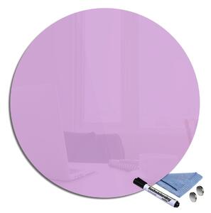Magnetická sklenená tabuľa pr.40cm - světle růžová