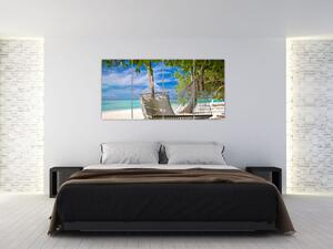 Obraz ležadla na pláži (Obraz 160x80cm)