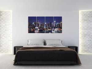 Obraz mesta - nočná žiara mesta (Obraz 160x80cm)