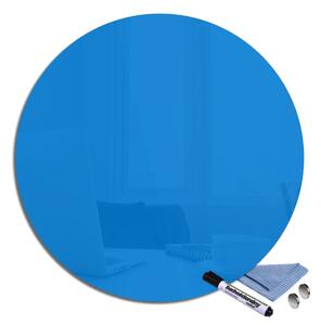 Magnetická sklenená tabuľa pr.30cm - pomněnková modrá