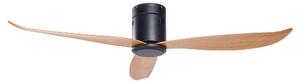 Stropný ventilátor čierny kovový imitácia svetlého dreva nastavenie rýchlosti obývačka spálňa moderný škandinávsky štýl