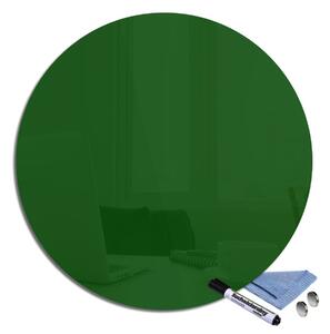 Magnetická sklenená tabuľa pr.40cm - tmavě zelená