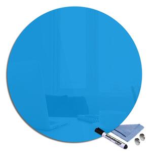 Magnetická sklenená tabuľa pr.40cm - pomněnková modrá