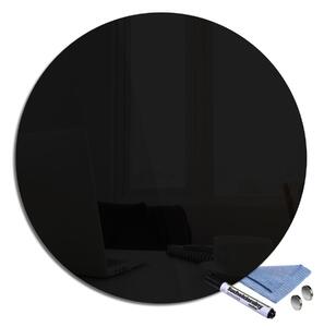 Magnetická sklenená tabuľa pr.60cm - černá