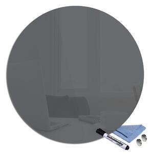 Magnetická sklenená tabuľa pr.40cm - tmavě šedá