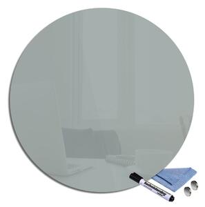 Magnetická sklenená tabuľa pr.30cm - hliníková šedá