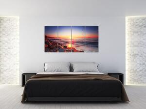 Moderný obraz - západ slnka nad morom (Obraz 160x80cm)