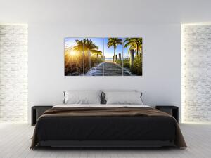 Moderný obraz do bytu - tropický raj (Obraz 160x80cm)