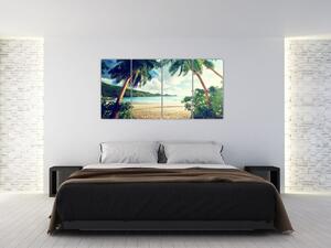 Obraz paliem na pláži (Obraz 160x80cm)