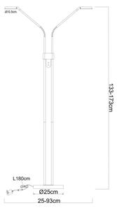 Globo 58504-2SSA-LED stmievateľná stojacia lampa SILVIO 2x6,5W/230V 2700/3350/4000K béžová