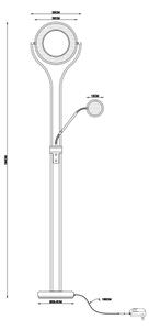 Globo 59038ND - LED stmievateľná stojacia lampa EBRO 20W/230V + 4W matný chróm