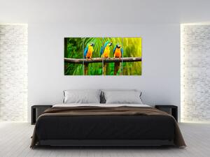 Moderný obraz - papagáje (Obraz 160x80cm)