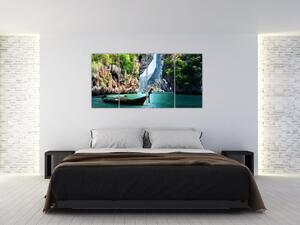 Moderný obraz - loďka na mori (Obraz 160x80cm)