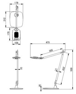 Globo 58272 - LED stmievateľná dotyková stolová lampa PATTAYA 9W/230V 3000/5000/6500K