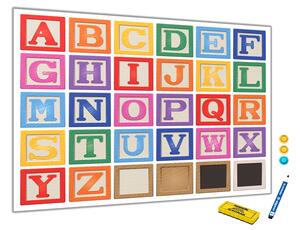 Metalová magnetická tabuľa - barevná abeceda - S-228993463-6040