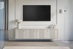 Závesný TV stolík Vespera 4D 187 cm - kašmírová / zlatá