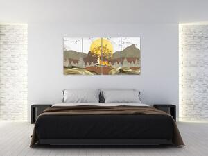 Abstraktný obraz - strom (Obraz 160x80cm)