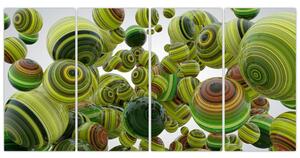 Abstraktný obraz - zelené gule (Obraz 160x80cm)