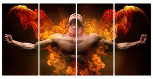 Obraz muža v ohni (Obraz 160x80cm)