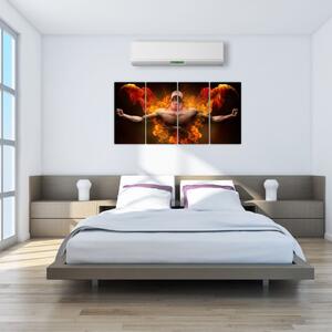Obraz muža v ohni (Obraz 160x80cm)