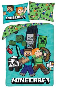 DETSKÉ OBLIEČKY Z MIKROVLÁKNA MINECRAFT 140X200 CM, 1 KS 70X90 CM VZOROVANÉ