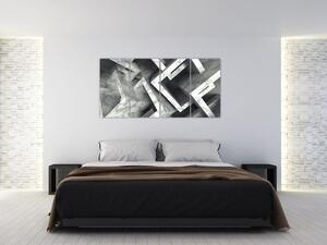 Abstraktný čiernobiely obraz (Obraz 160x80cm)