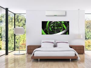 Zelená a sivá - moderný obraz do bytu (Obraz 160x80cm)