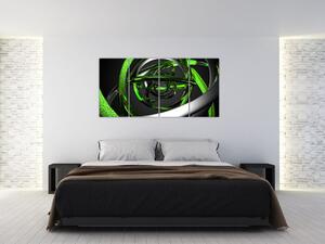 Zelená a sivá - moderný obraz do bytu (Obraz 160x80cm)