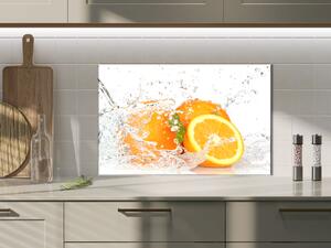 Sklo do kuchyne pomaranč ovocia vo vode - 30 x 60 cm
