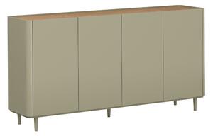 Komoda Elivo 200 cm štvordverová na nožičkách - eukalyptus / dub baltic dune