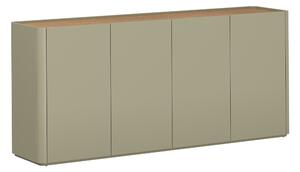 Komoda Elivo 200 cm štvordverová - eukalyptus / dub baltic dune