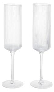 Ferm Living Poháre na šampanské Ripple Flutes set 2 ks, clear