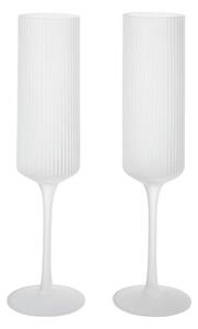 Ferm Living Poháre na šampanské Ripple Flutes set 2 ks, frosted