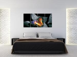 Motýľ na liste - obraz (Obraz 160x80cm)