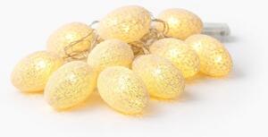 LED svetelná reťaz Eggs, 1,6 m, biela