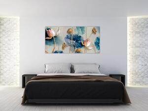Kvety - moderný obraz (Obraz 160x80cm)